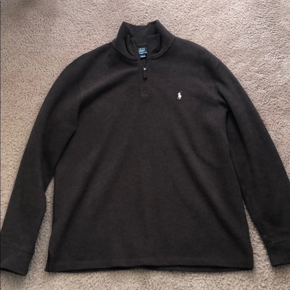 Brown polo 1/4 zip sweater